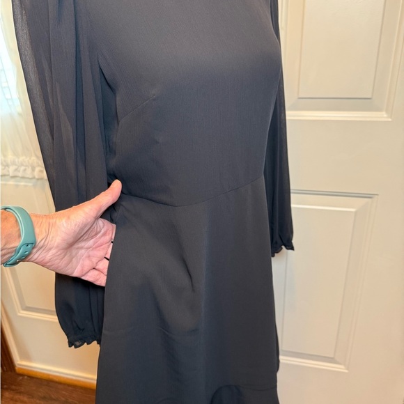 J.CREW Factory Mini Dress with Flounce Hem in Black Size 2 #BY478 $118 - Picture 6 of 14